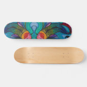 Blue Skateboard Deck mit Rainbow Koi Fish Design (Horizontal)