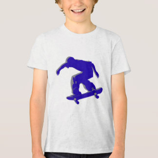Blue Skateboarder Silhouette T - Shirt
