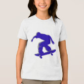 Blue Skateboarder Silhouette T - Shirt (Vorderseite)