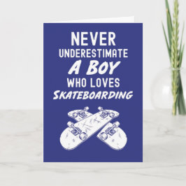 Blue Skateboarding Cards For Boys For Kids Sport Karte