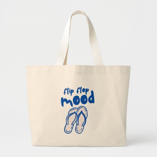 Blue Sketch Bold Flops Mood Daily Life Phrase Jumbo Stoffbeutel (Vorne)