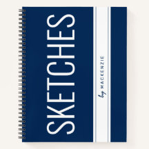 Blue Sketch Book Large Print Title Individuelle Na