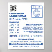 Blue Sketch Washer, Waschsalon, Reinigungsservice Poster (Vorne)