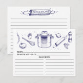 Blue Sketched Kitesurftools Rezept Cards Postkarte (Vorne/Hinten)