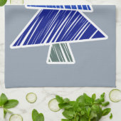 Blue Sketchy Weihnachtsbaum Handtuch (Gefaltet)