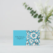 Blue Sketted Blume Business Card Visitenkarte (Stehend Vorderseite)