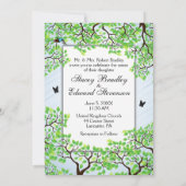 Blue Skies Bicycle Wedding Einladung (Rückseite)