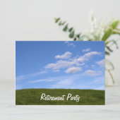 Blue Skies Green Grass Retirement Party Einladung (Stehend Vorderseite)