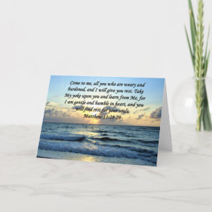BLUE SKIES MATTHEW 11:28 SONNENRISE FOTO DESIGN KARTE