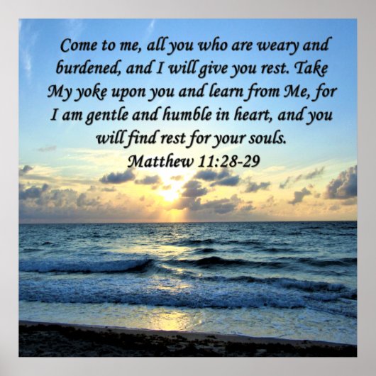 BLUE SKIES MATTHEW 11:28 SONNENRISE FOTO DESIGN POSTER (Vorne)