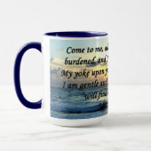BLUE SKIES MATTHEW 11:28 SONNENRISE FOTO DESIGN TASSE (Links)
