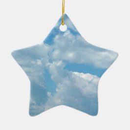 'Blue Skies' Star-Ornament Keramik Ornament