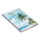 Blue Skies Sunshine Tropical Island Palm Tree Notizblock (Rechte Seite)