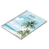 Blue Skies Sunshine Tropical Island Palm Tree Notizblock (Linke Seite)