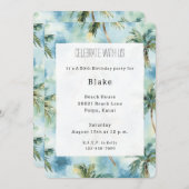 Blue Skies Tropical Island Palm Trees Birthday Einladung (Vorne/Hinten)