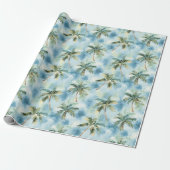 Blue Skies Tropical Island Palm Trees Birthday Geschenkpapier (Ungerollt)