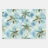 Blue Skies Tropical Island Palm Trees Birthday Geschenkpapier Set (Vorderseite)