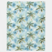 Blue Skies Tropical Island Palm Trees   Fleecedecke (Vorderseite)