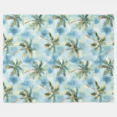 Blue Skies Tropical Island Palm Trees   Fleecedecke (Vorderseite (Horizontal))