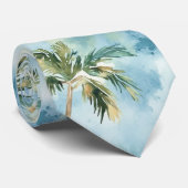 Blue Skies Tropical Island Palm Trees   Krawatte (Gerollt)