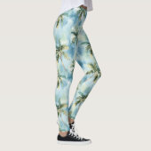 Blue Skies Tropical Island Palm Trees Leggings (Rechts)