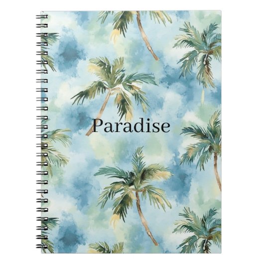 Blue Skies Tropical Island Palm Trees Notizblock (Vorderseite)