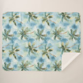 Blue Skies Tropical Island Palm Trees Sherpadecke (Vorderseite (Horizontal))