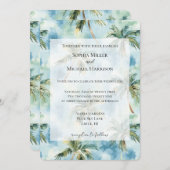 Blue Skies Tropical Island Palm Trees Wedding Einladung (Vorne/Hinten)