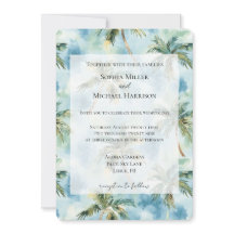 Blue Skies Tropical Island Palm Trees Wedding