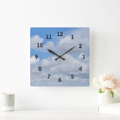 Blue Skies Wall Clock Quadratische Wanduhr (Zuhause)