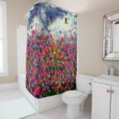 Blue Skies - Wildblume Fields Duschvorhang (Beispiel)