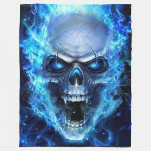 BLUE SKULL FLEECEDECKE