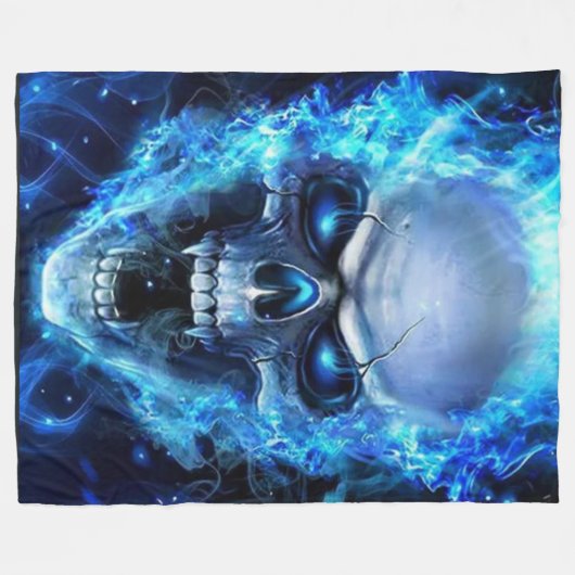 BLUE SKULL FLEECEDECKE (Vorderseite (Horizontal))