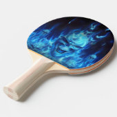 blue skull head in  blue flames ping pong paddle tischtennis schläger (Vorderseite)