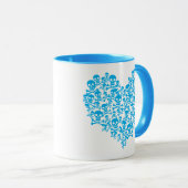 Blue Skull Heart Tasse (VorderseiteRechts)