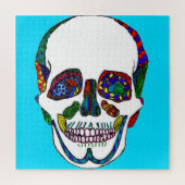 Blue Skull Mosaic Puzzle (Vertikal)