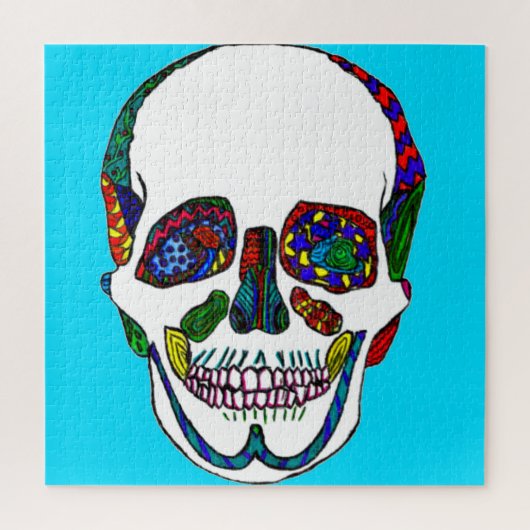 Blue Skull Mosaic Puzzle (Vertikal)