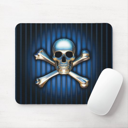 Blue Skull Mouse Pad Mousepad (Mit Mouse)