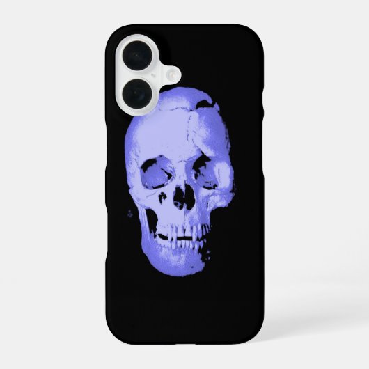 Blue Skull Pop Art Fantasy iPhone 16 Hülle (Rückseite)