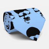 Blue Skull Pop Art Fantasy Krawatte (Gerollt)