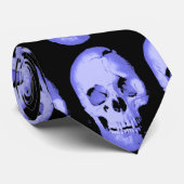Blue Skull Pop Art Fantasy Krawatte (Gerollt)