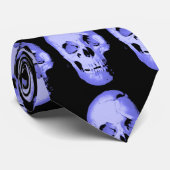 Blue Skull Pop Art Fantasy Neck Tie Krawatte (Gerollt)