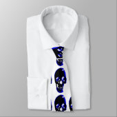 Blue Skull Pop Art Fantasy Neckwear Krawatte (Gebunden)