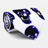 Blue Skull Pop Art Fantasy Neckwear Krawatte (Gerollt)