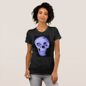 Blue Skull Pop Art Fantasy T-Shirt (Vorne ganz)