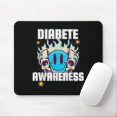 Blue Skull Smile Gesicht Diabete Monat Bewusstsein Mousepad (Mit Mouse)