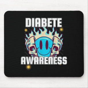 Blue Skull Smile Gesicht Diabete Monat Bewusstsein Mousepad