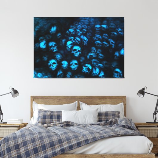 Blue Skulls Leinwand (Insitu (Schlafzimmer))