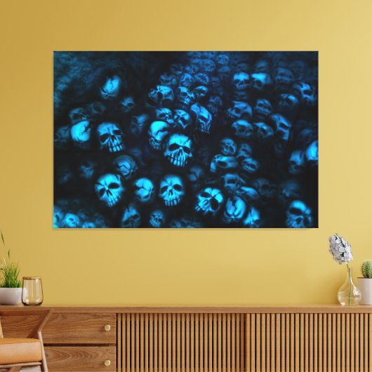 Blue Skulls Leinwand (Insitu (Wohnzimmer))