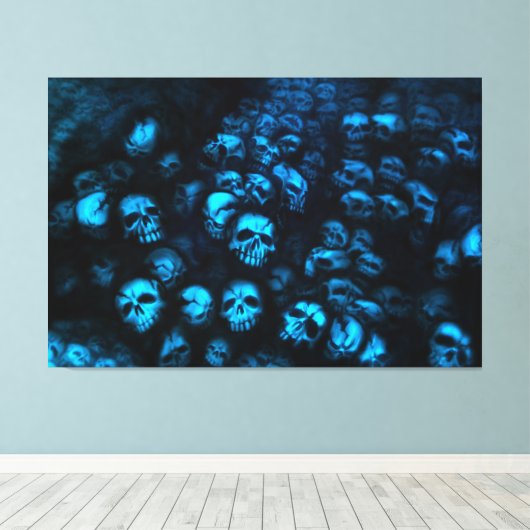 Blue Skulls Leinwand (Insitu (Holzboden))